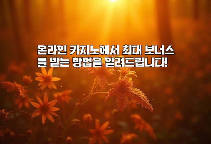 온라인 카지노에서 최대 보너스를 받는 방법을 알려드립니다!